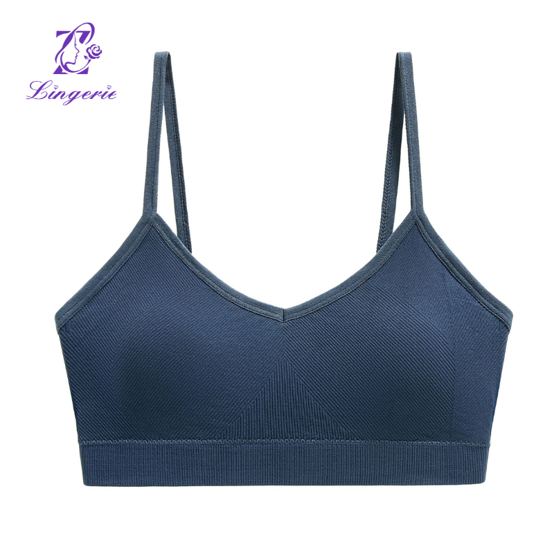 Women's large size basic models beautiful back shockproof running yoga fitness bra can be worn outside sports underwear
