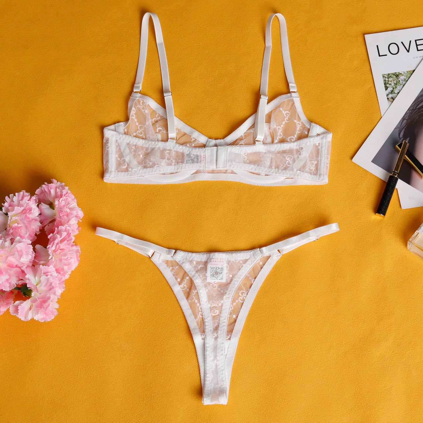 Mesh Perspective Bra Set