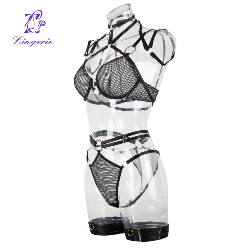 Women's Fashion Breathable Mesh Yarn Broadband Good Quality Shaping Separate Underwear 5 Piece Set