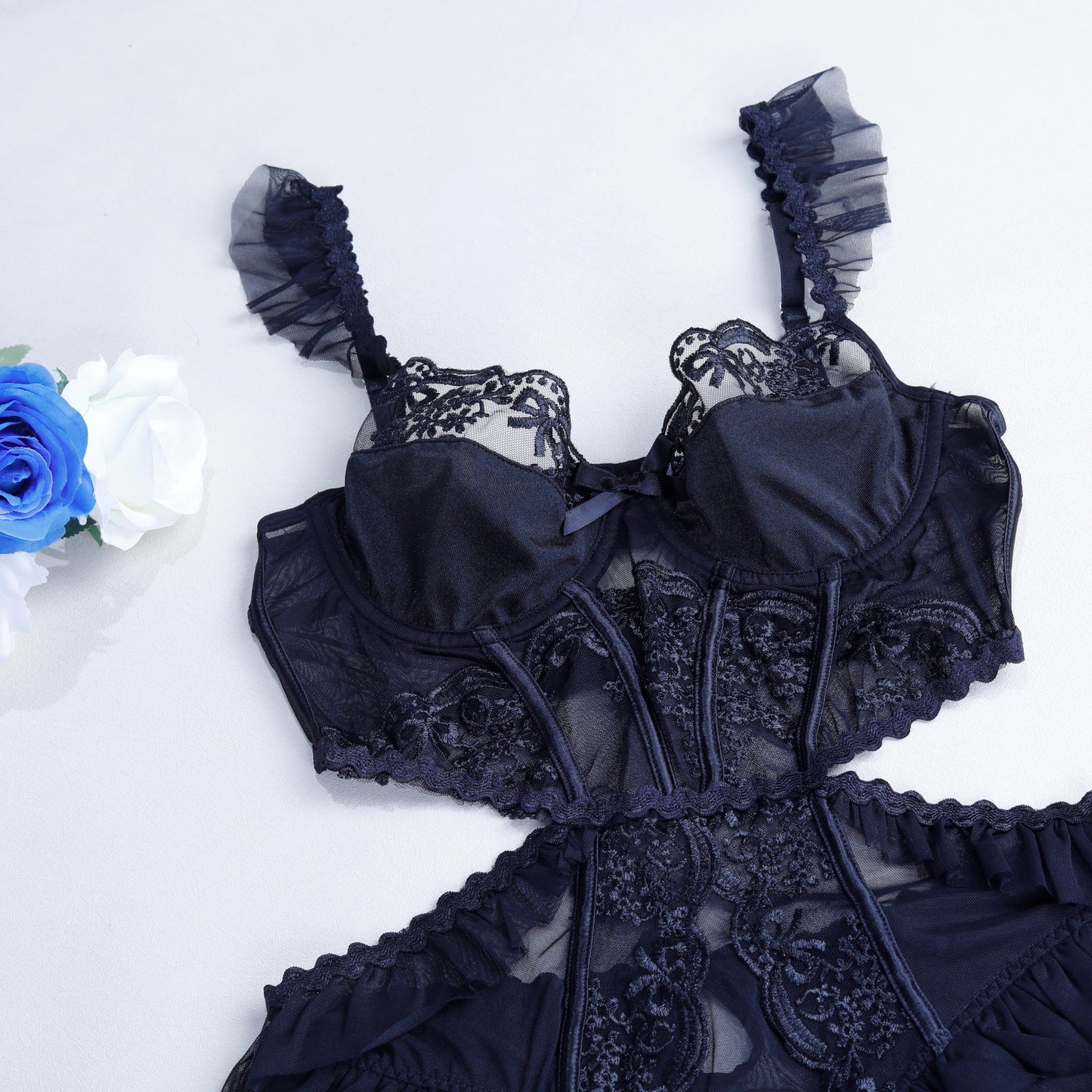 Lace Perspective Stitching Corset