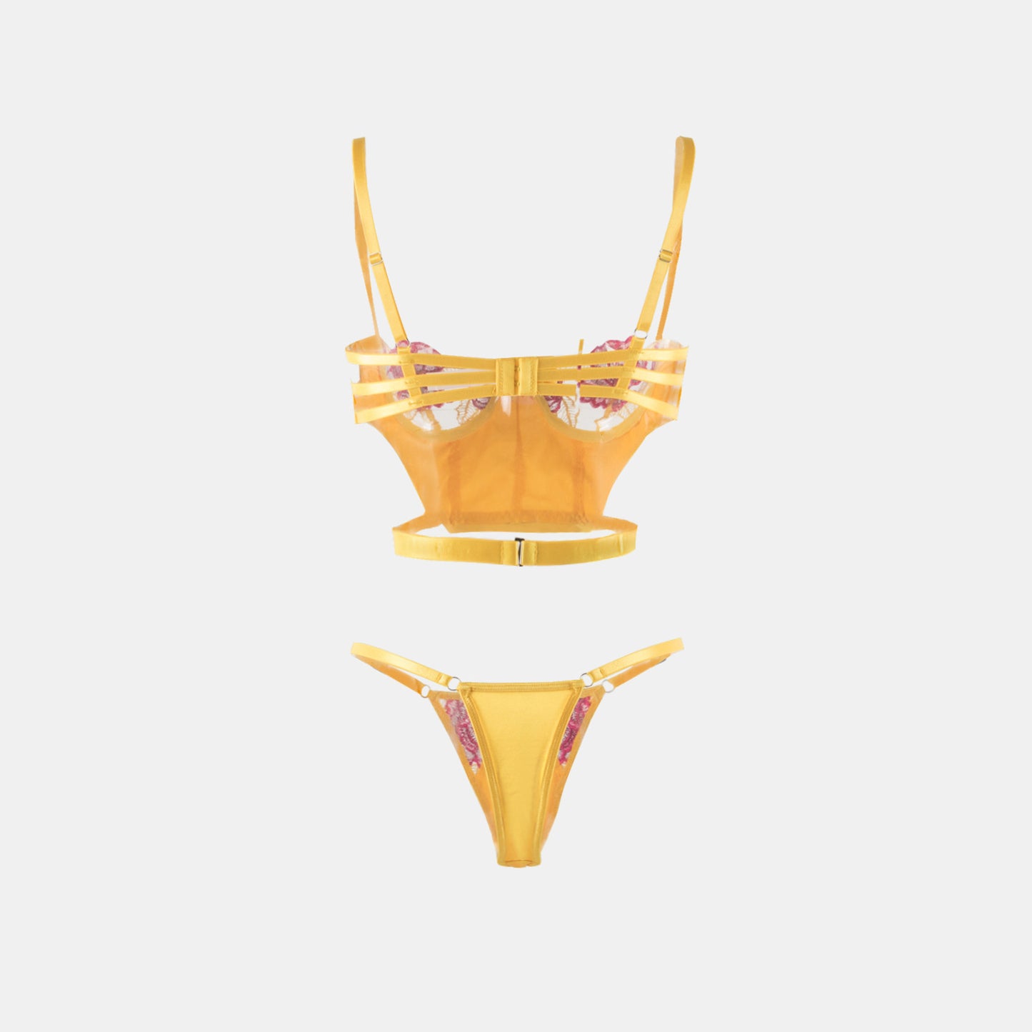 Yellow flower embroidery Bustier