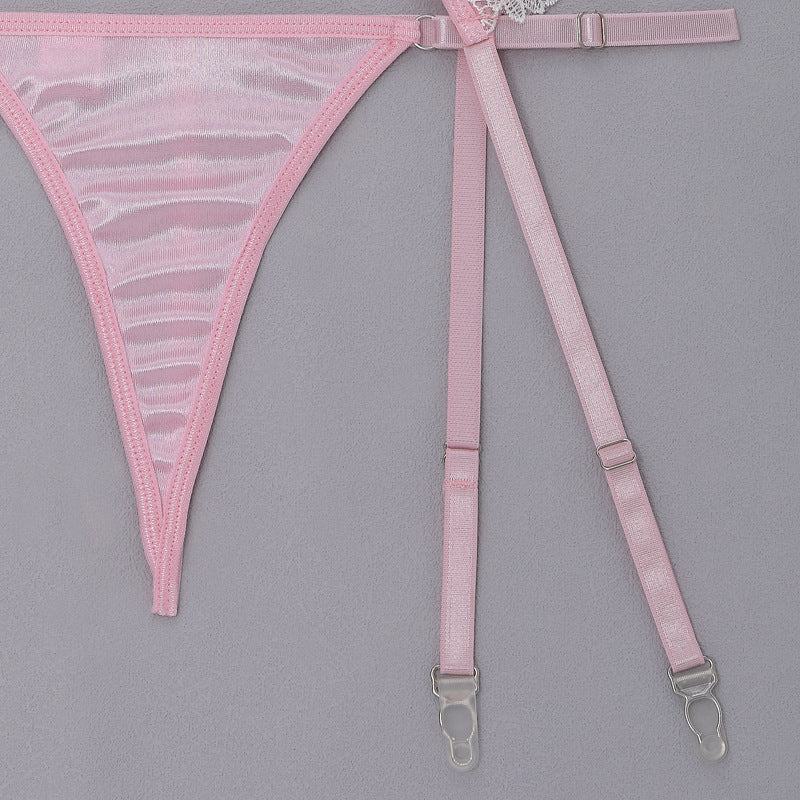 New Pink Lace See-Through Dress Corset