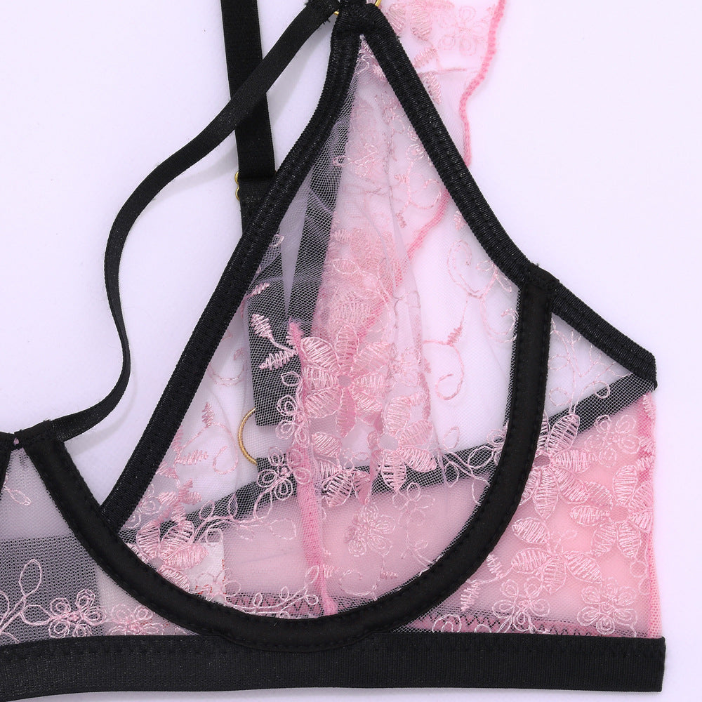 Sexy pink lace Garter Lingerie