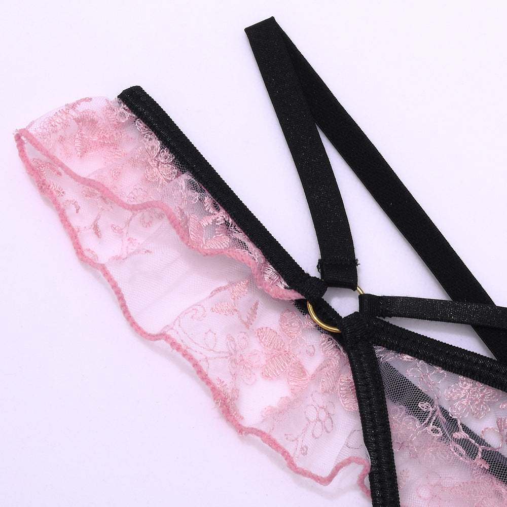 Sexy pink lace Garter Lingerie