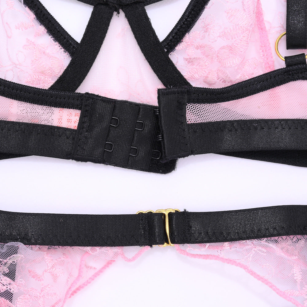 Sexy pink lace Garter Lingerie