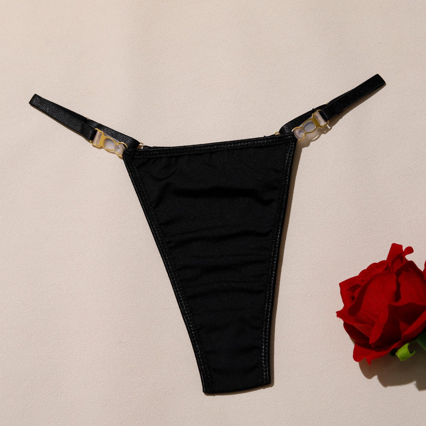 Sexy black stitching Bra set