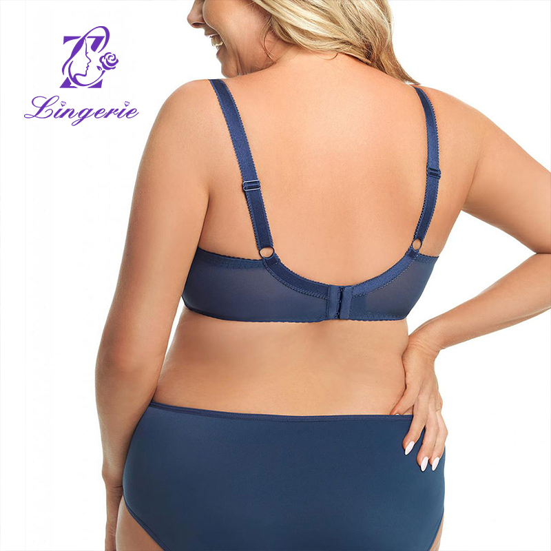 B-K cup Europe and the United States and the United States big yards underwear women's bra embroidery thin section underwear full-cup