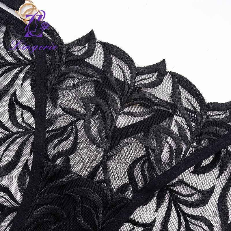 Women's Embroidered Lace Bra Anti-Sagging Minimizer Bra
