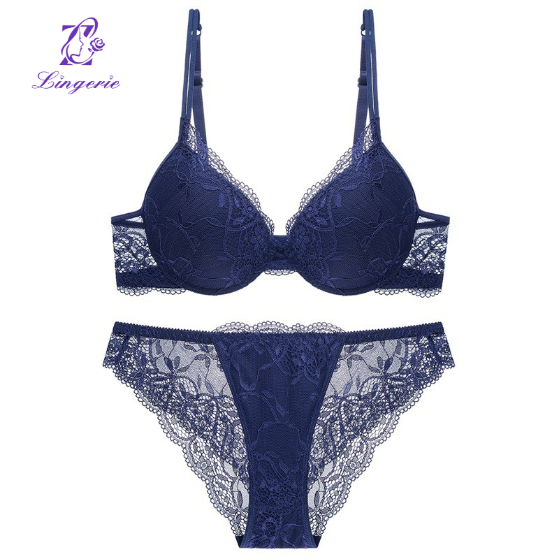 Sexy underwear deep V small breasts gathered bra anti-sagging natal year red lace bra set