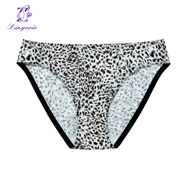 Leopard panties women's seamless one-piece sports comfort pure cotton crotch breathable plus size briefs