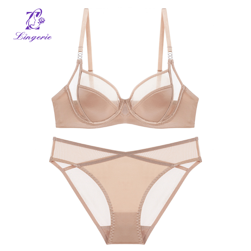 French underwear female thin section soft steel ring large breasts show small bra to collect vice breasts anti-sagging sexy bra set bra