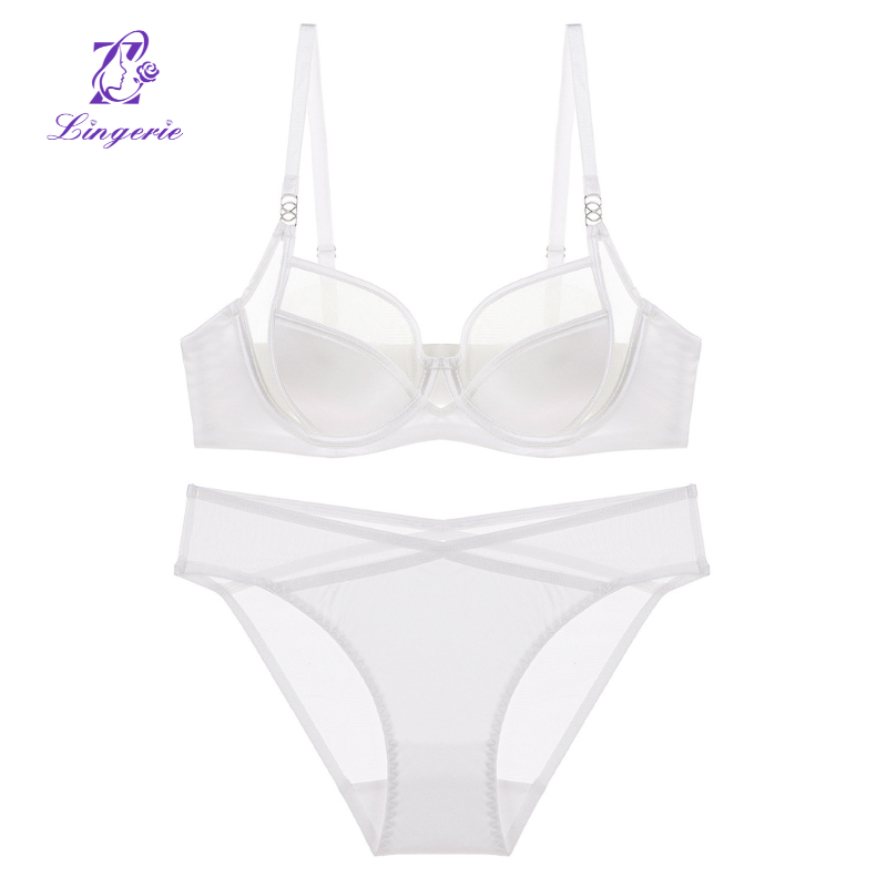 French underwear female thin section soft steel ring large breasts show small bra to collect vice breasts anti-sagging sexy bra set bra