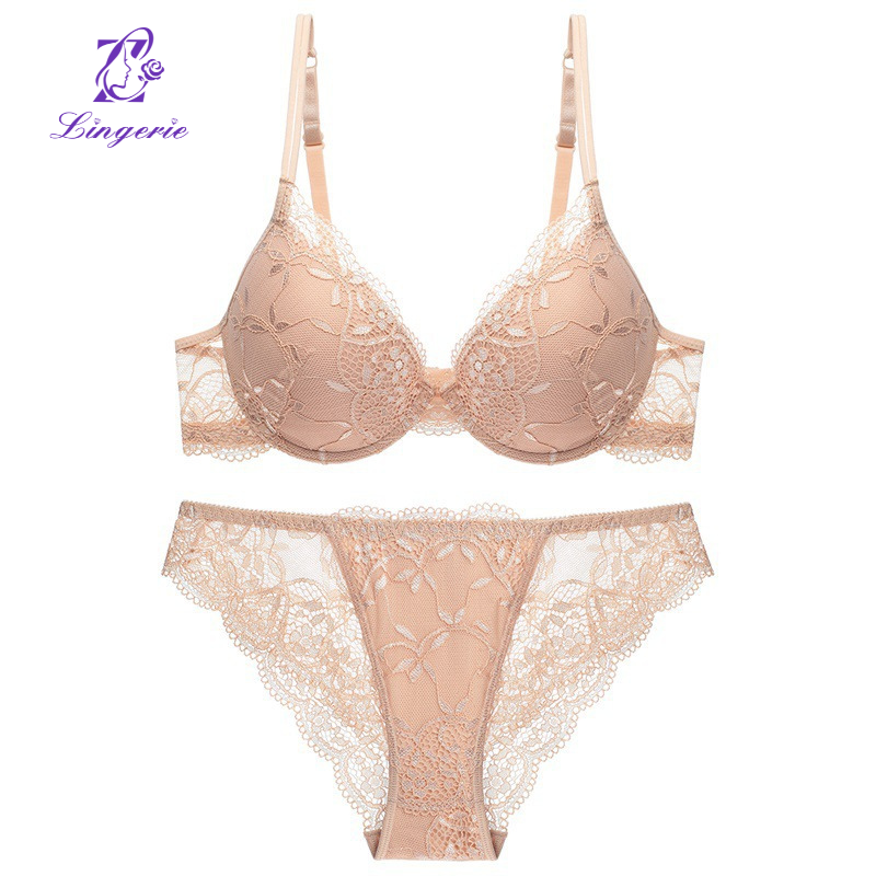 Sexy underwear deep V small breasts gathered bra anti-sagging natal year red lace bra set