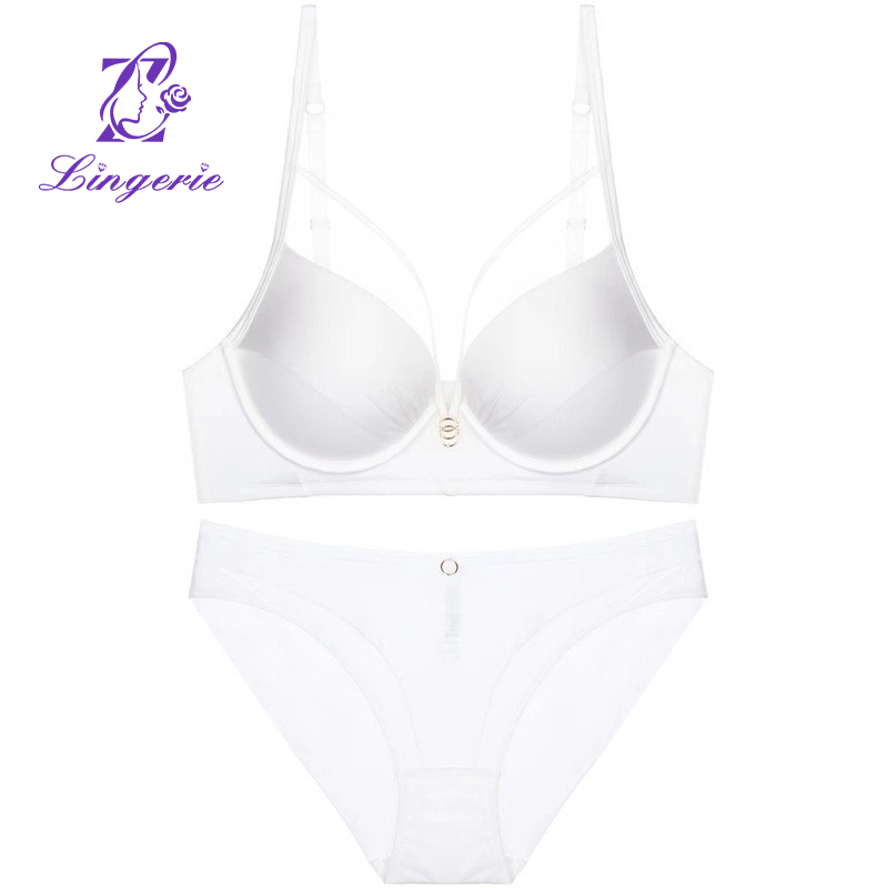 Sexy lingerie color collision straps small breasts show large gathered underwear to collect vice breasts anti-sagging top support bra set