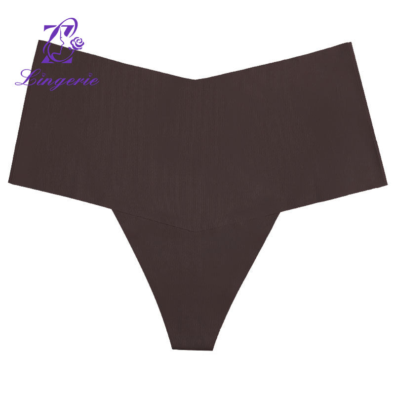 Women's mid-waist seamless thong, feminine, ice silk, breathable, casually cut, quick-drying thong