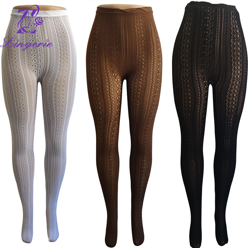 Lolita Fashion Lace pantyhose White breathable adult jacquard pantyhose
