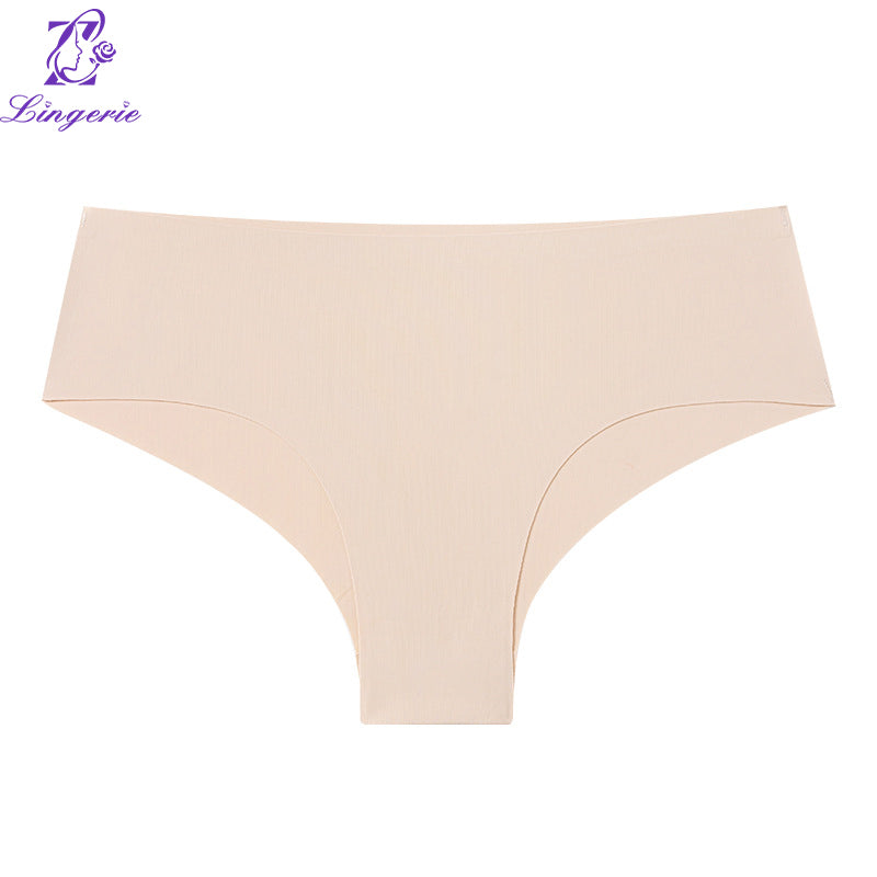 Seamless one-piece ice silk underwear V-mesh
