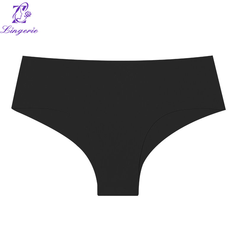Seamless one-piece ice silk underwear V-mesh