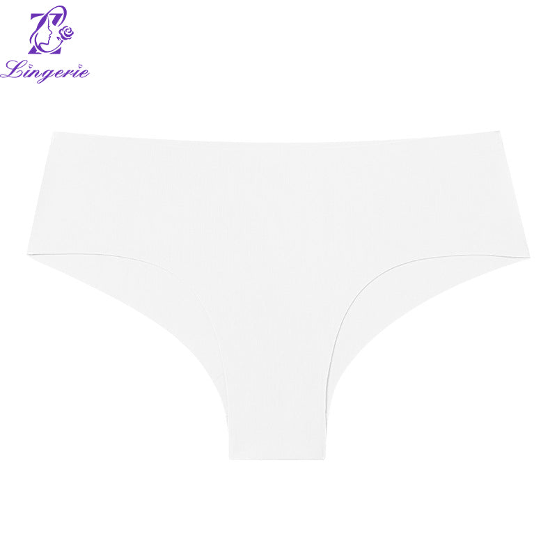 Seamless one-piece ice silk underwear V-mesh