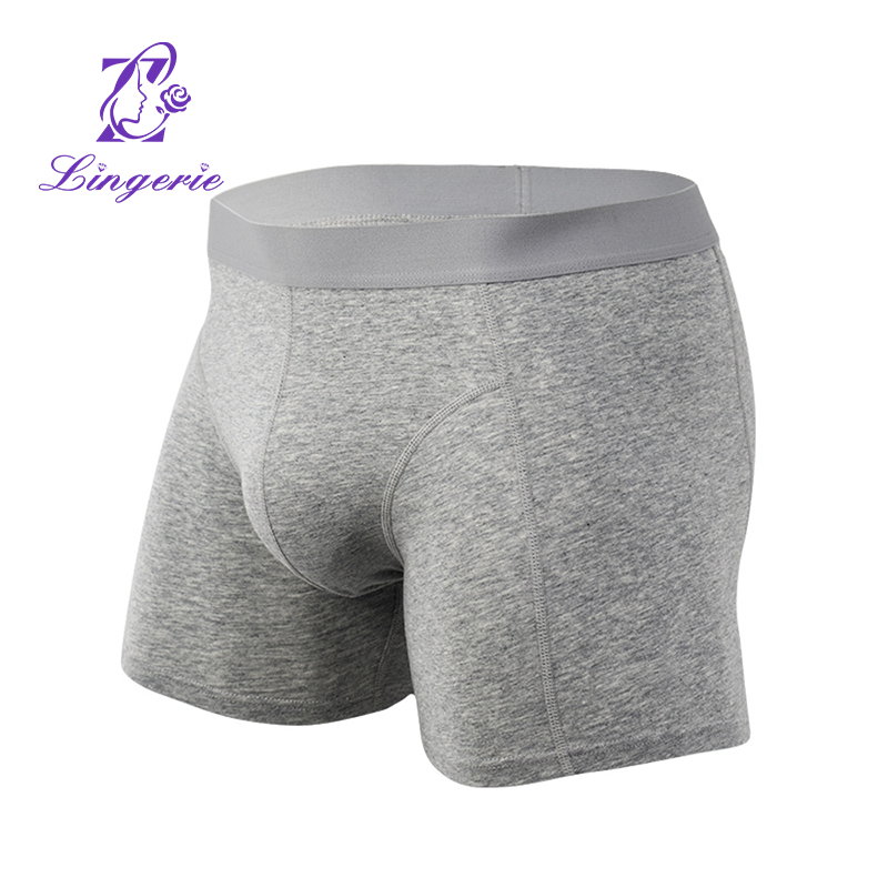 High Quality Premium Solid Color Men'S Underwear Men Boxer Low Waist High Elasticity Cotton Bamboo Underwear For Men