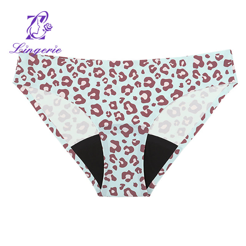 Women's large size physiological mid-waist four-layer menstrual safety and hygiene seamless pure cotton panty