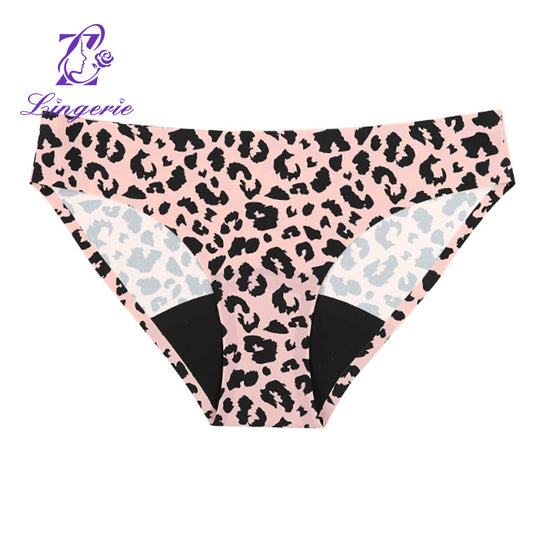 Women's large size physiological mid-waist four-layer menstrual safety and hygiene seamless pure cotton panty