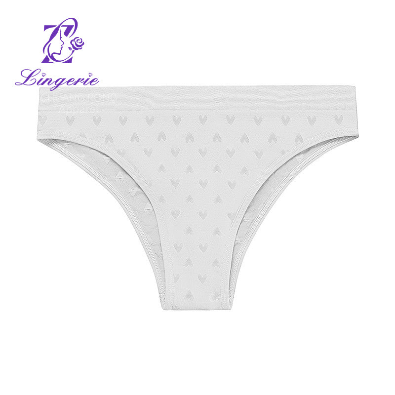 Factory women's seamless heart print quick-drying stretch comfortable breathable sports briefs