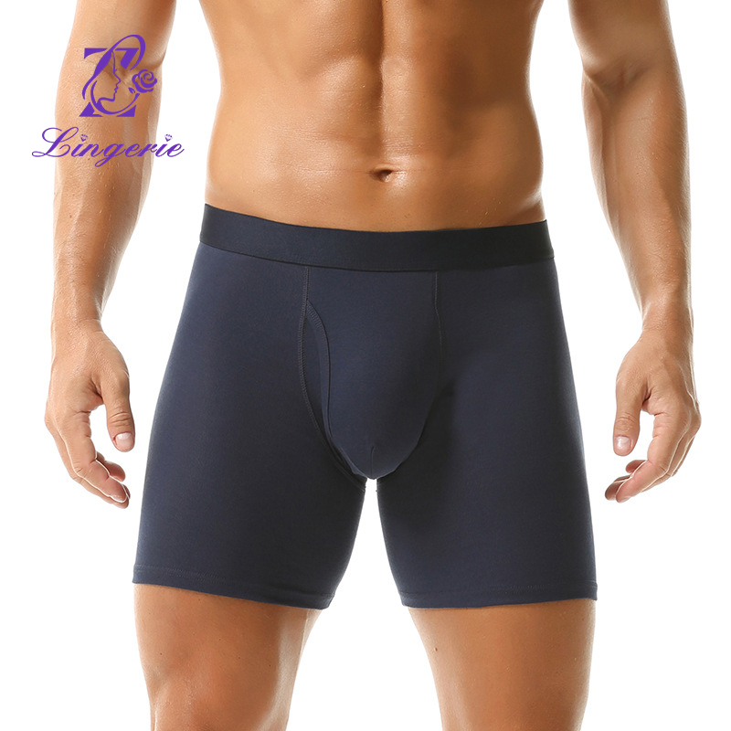 Quadrangle Pants Fall and Winter Anti-wear Sports Large Size Men's Ribbed Underpants Flat pants cotton underpants wholesale