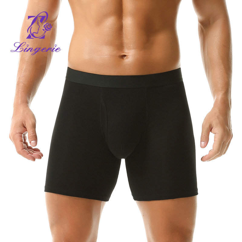 Quadrangle Pants Fall and Winter Anti-wear Sports Large Size Men's Ribbed Underpants Flat pants cotton underpants wholesale