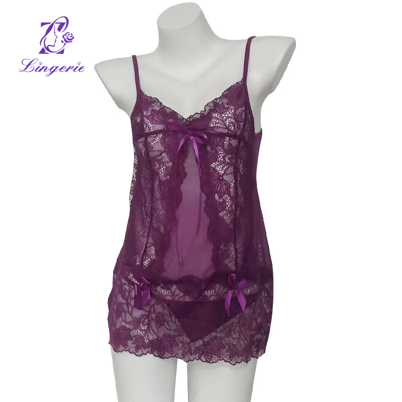 Love interest lingerie new lace nightgown free off thin section of the summer sexy sling bed nightgown homewear suit