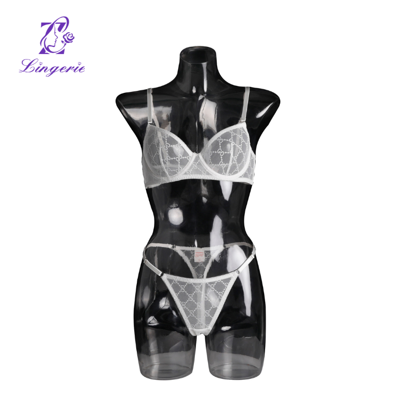 Mesh comfortable see-through sexy erotic lingerie two-piece set
