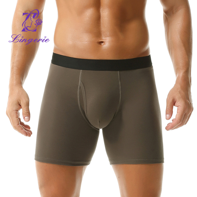 Quadrangle Pants Fall and Winter Anti-wear Sports Large Size Men's Ribbed Underpants Flat pants cotton underpants wholesale