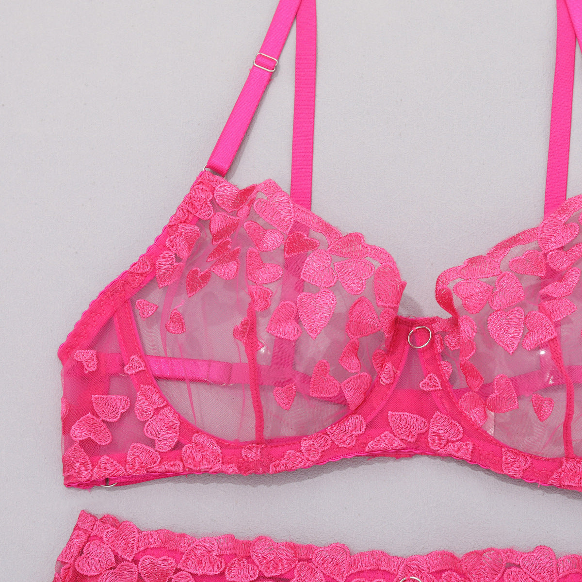 ins love embroidery stitching straps Garter Lingerie
