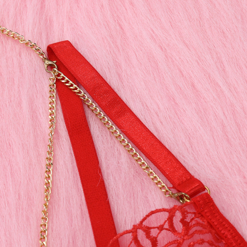 Red Lace Sexy Garter Lingerie