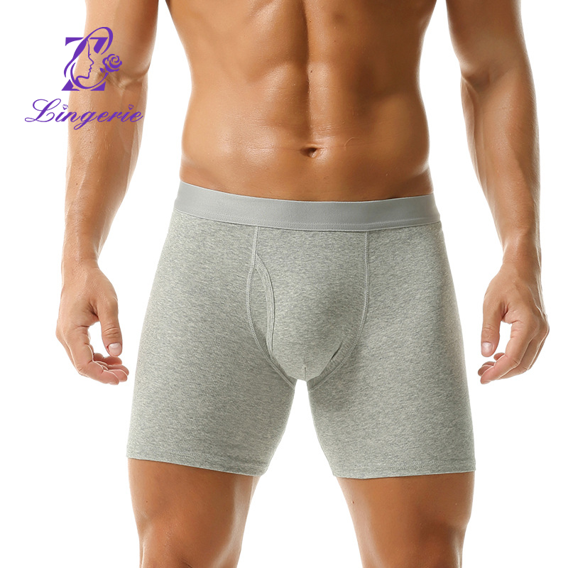 Quadrangle Pants Fall and Winter Anti-wear Sports Large Size Men's Ribbed Underpants Flat pants cotton underpants wholesale