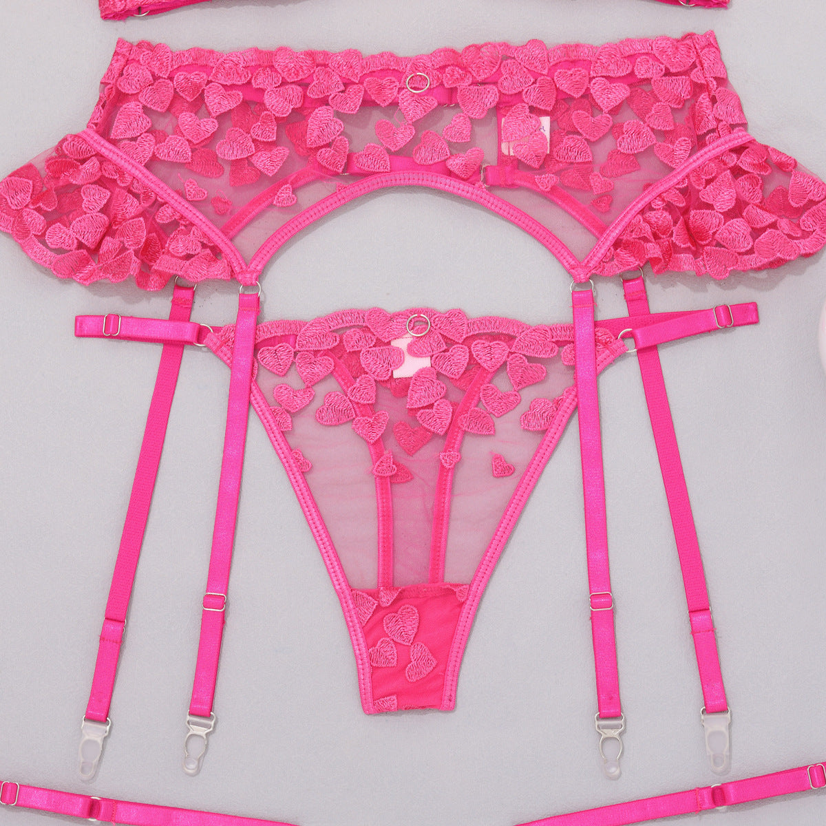 ins love embroidery stitching straps Garter Lingerie