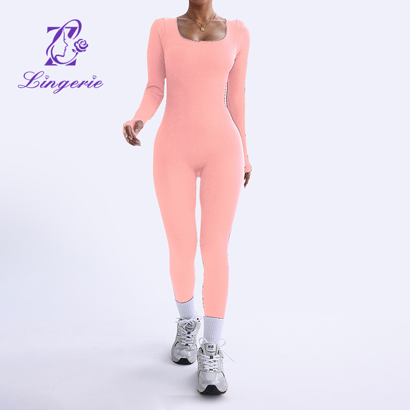 Sports Yoga Bodysuit Long Sleeve Quick Dry Tight Fitness One Piece Yoga Wear