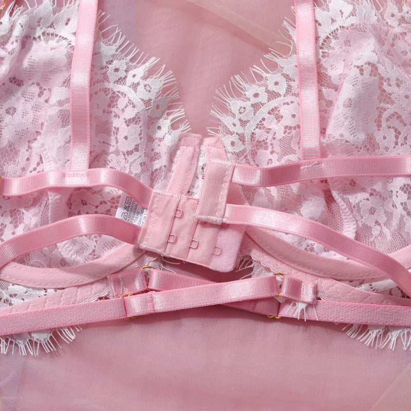 Lace See-through Bow Garter Lingerie