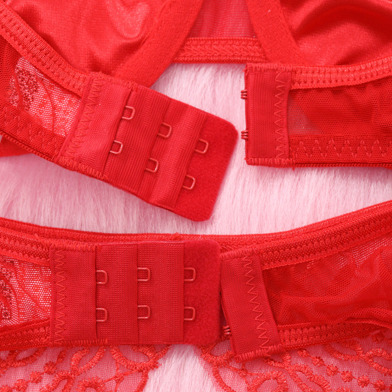 Red Lace Sexy Garter Lingerie