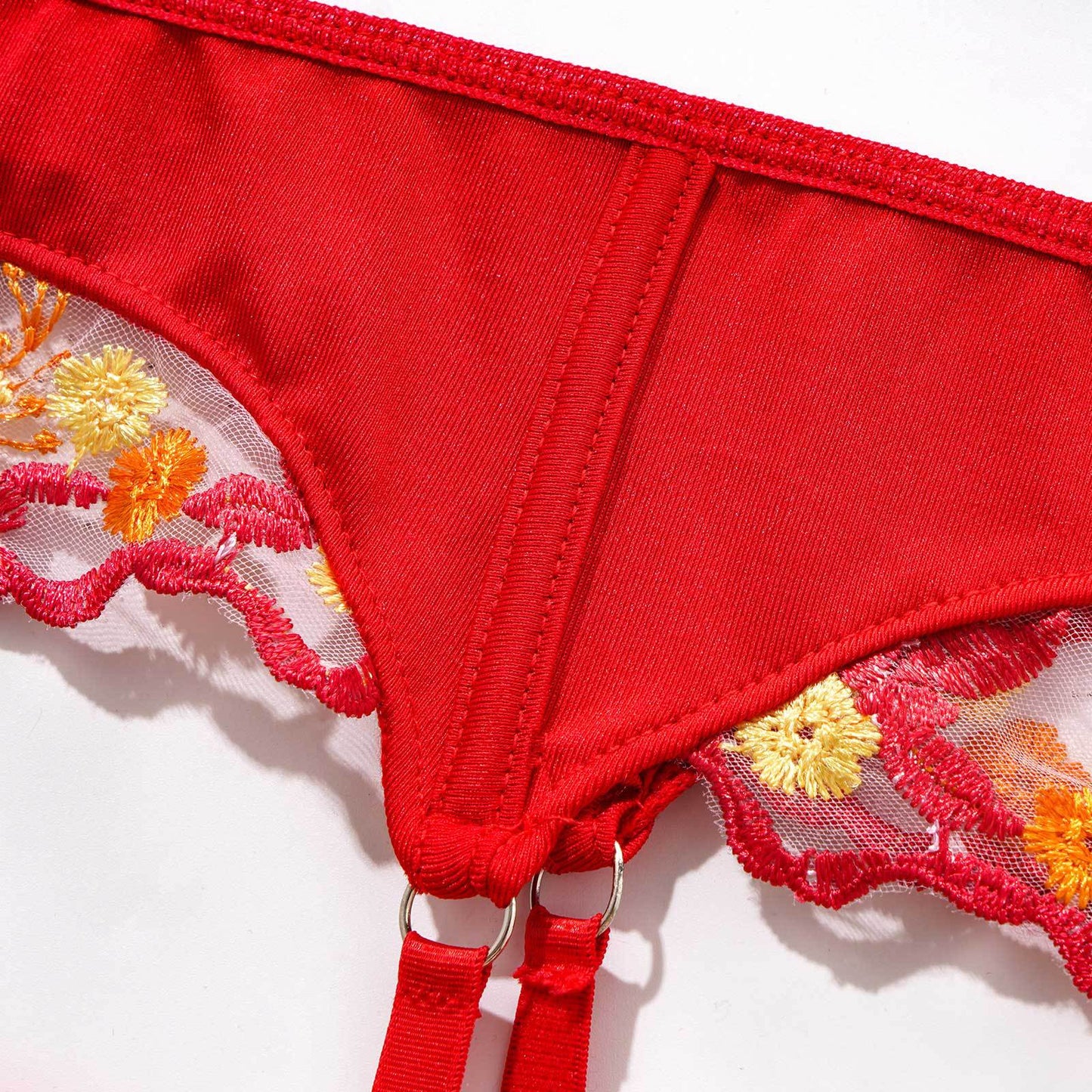 Garter Embroidery Bra Set