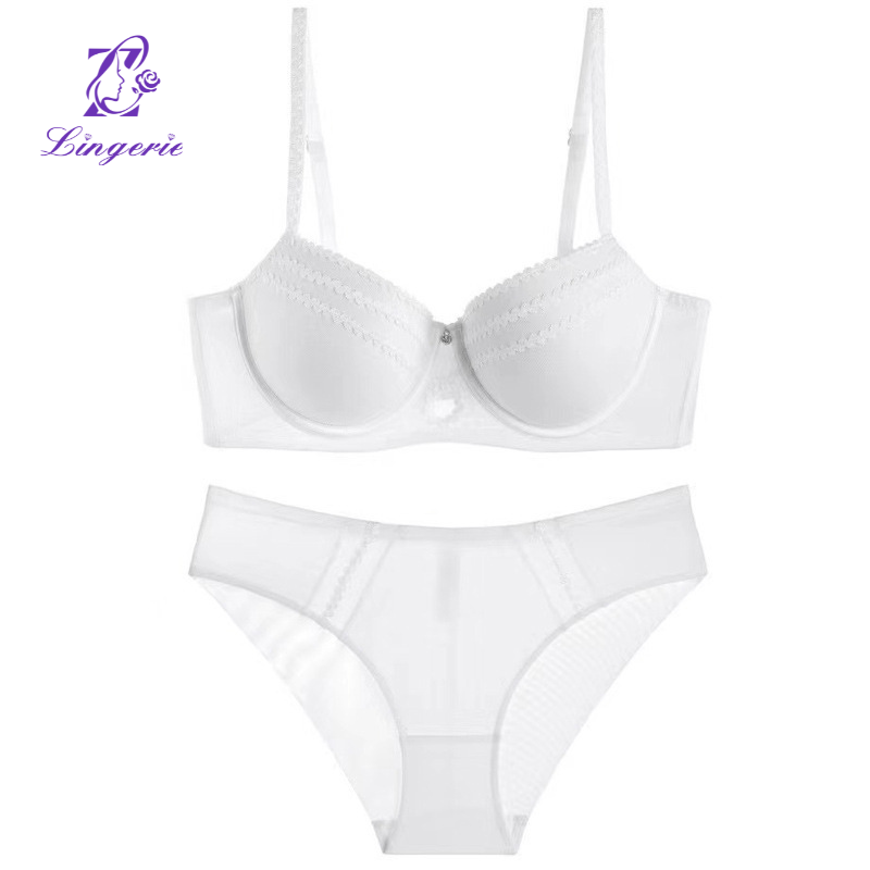Lace underwear small breasts show large gathered bra set color collision collect vice breast anti-sagging underwear bra