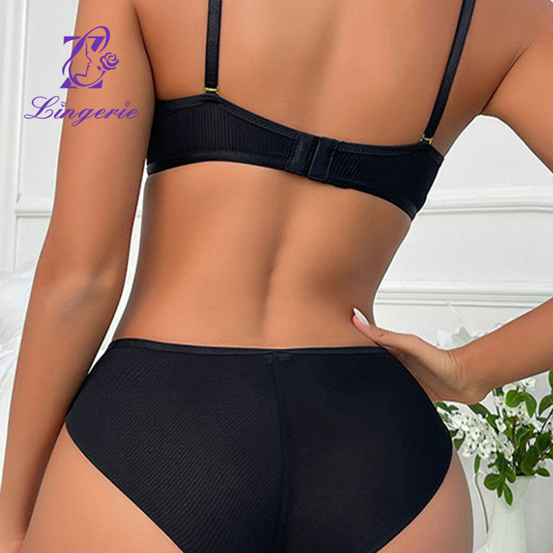 Large size lingerie sexy fashion collision colours gathered underwear small breasts show large anti-sagging bra set