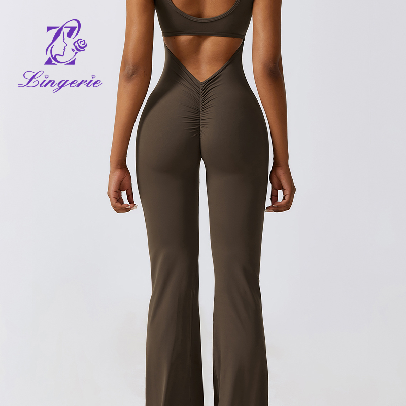 Hip lifting tight one-piece yoga clothing women outdoor running sports one-piece fitness clothing