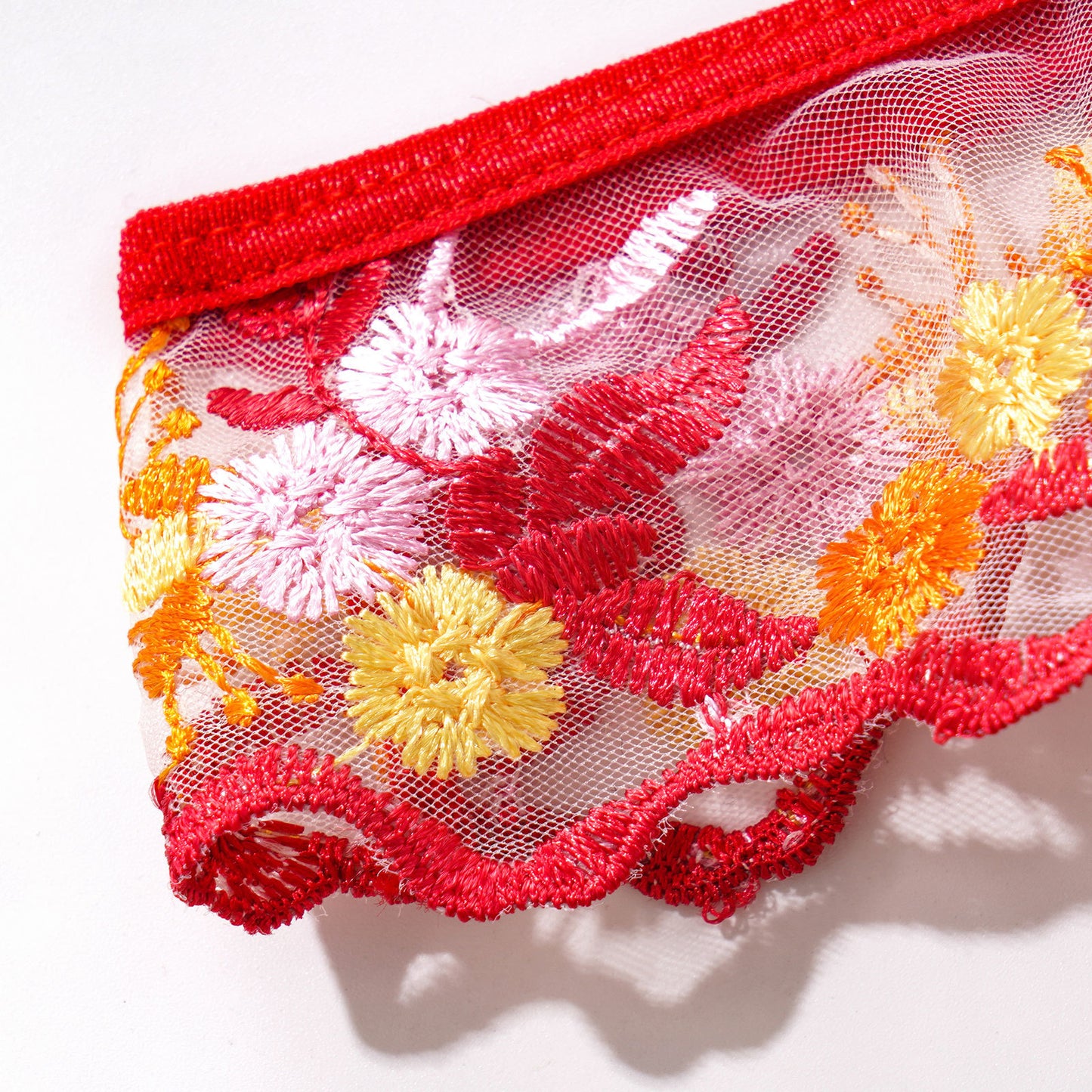 Garter Embroidery Bra Set