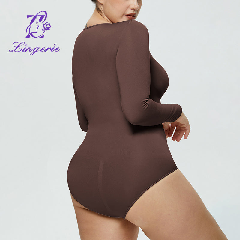 European and American one-piece underwear tummy lift hip plastic one-piece women's tight long sleeve corset slimming clothes body shapewear