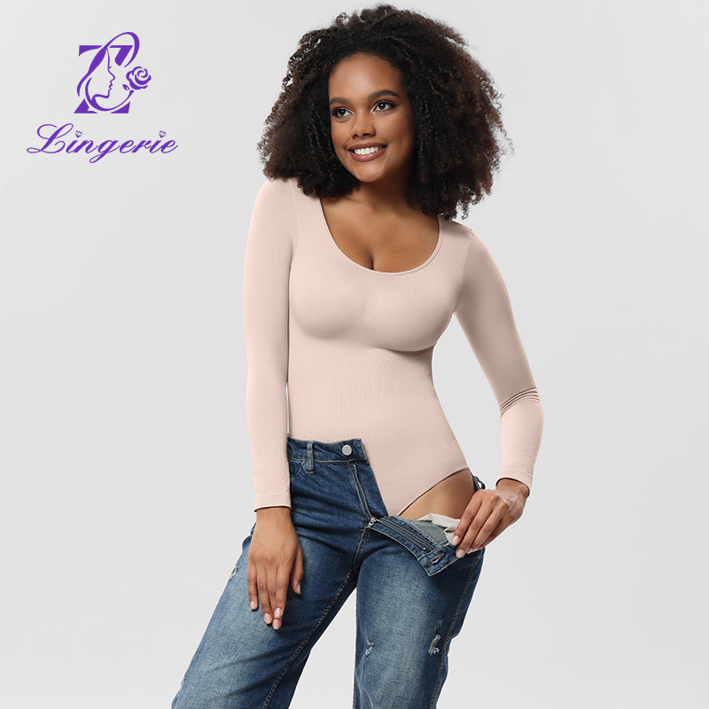 Base long sleeve corset seamless one-piece shapewear
