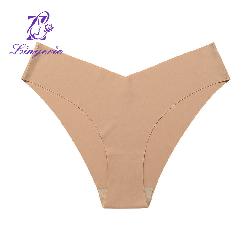 Factory wholesale simple low waist invisible ice silk one piece cotton crotch Tanga
