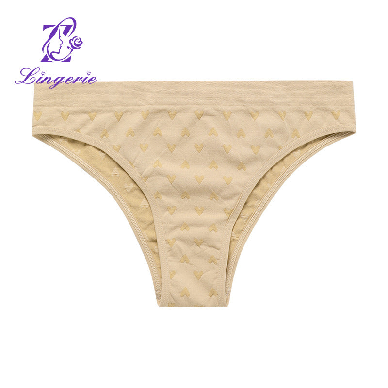 Factory women's seamless heart print quick-drying stretch comfortable breathable sports briefs