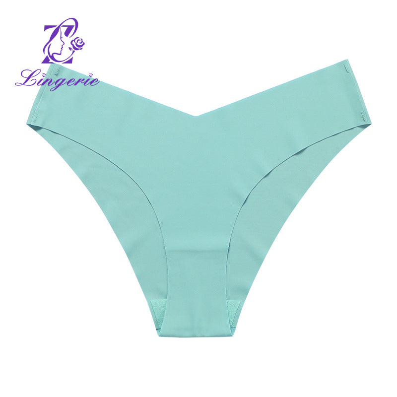 Factory wholesale simple low waist invisible ice silk one piece cotton crotch Tanga
