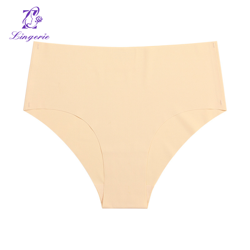 One-piece plus-size mid-waist cotton crotch breathable invisible briefs for women